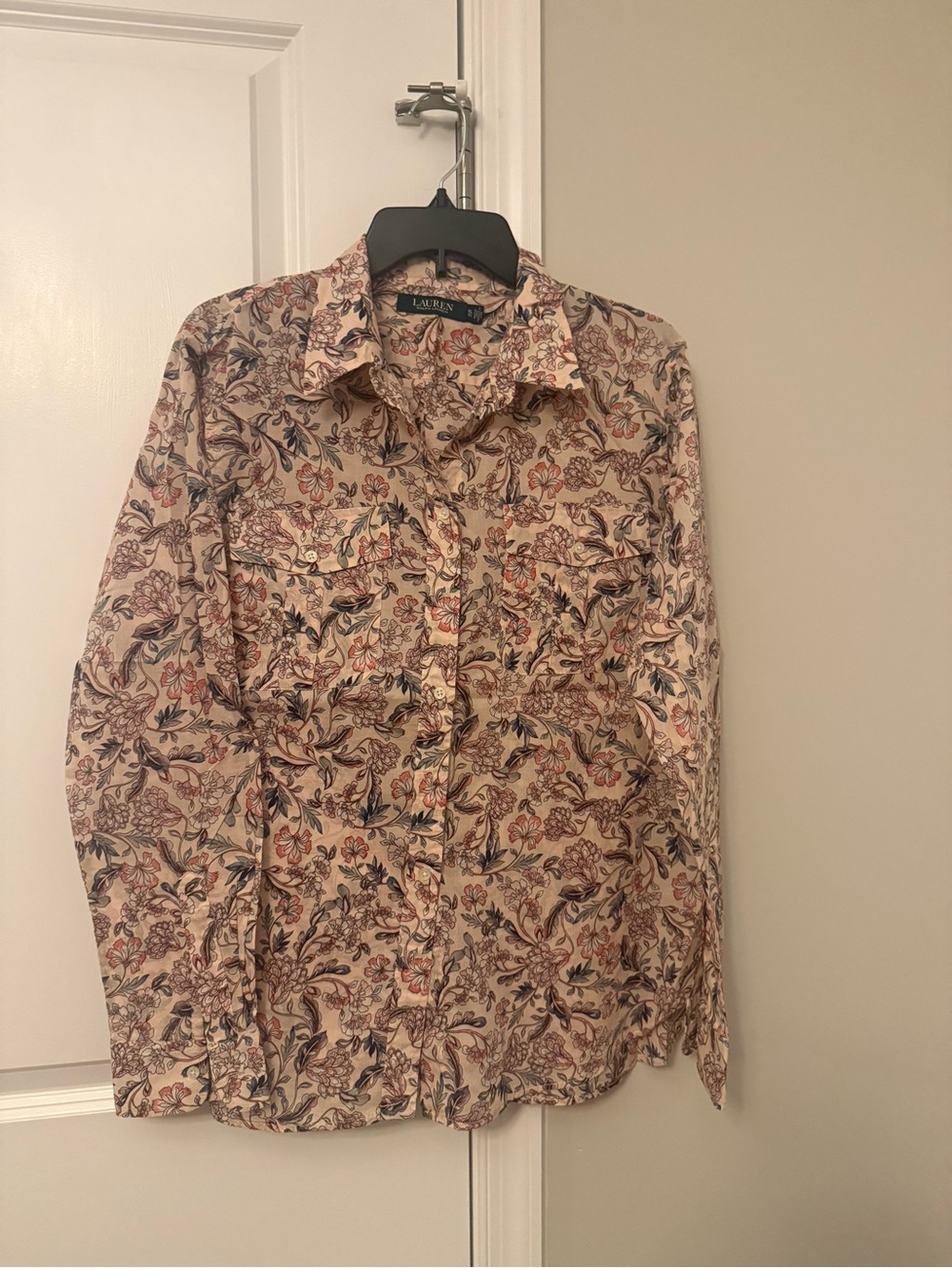 Lauren Ralph Lauren Cream Floral Button-Down Shirt
